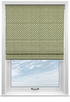 Land & Shore Dawn, Green - Twist&Fit Roman Blind